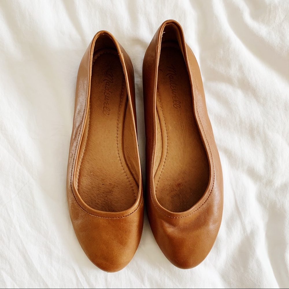 Madewell Reid Ballet Flat Cognac Size 7.5
